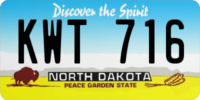 ND license plate KWT716
