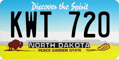ND license plate KWT720