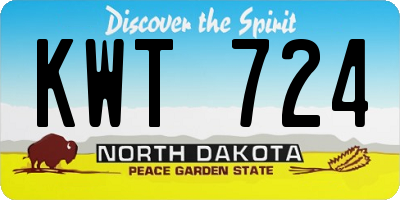 ND license plate KWT724