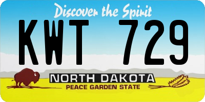 ND license plate KWT729