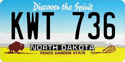 ND license plate KWT736