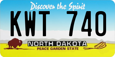 ND license plate KWT740