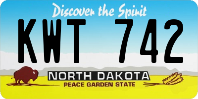 ND license plate KWT742