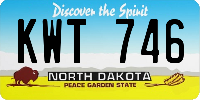 ND license plate KWT746