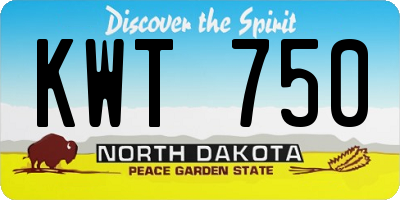 ND license plate KWT750