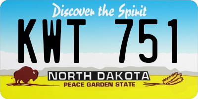 ND license plate KWT751