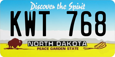 ND license plate KWT768