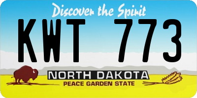 ND license plate KWT773
