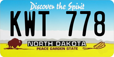 ND license plate KWT778