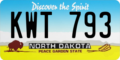 ND license plate KWT793
