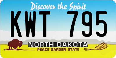 ND license plate KWT795