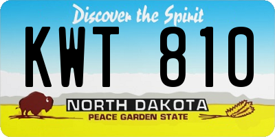 ND license plate KWT810