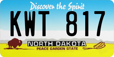 ND license plate KWT817
