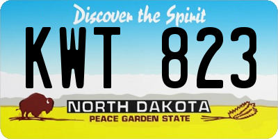 ND license plate KWT823
