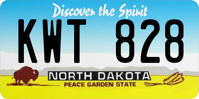 ND license plate KWT828