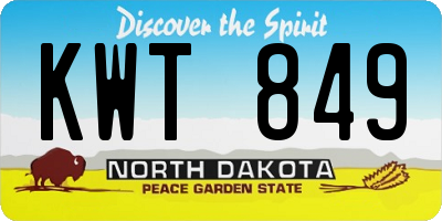 ND license plate KWT849