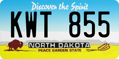 ND license plate KWT855