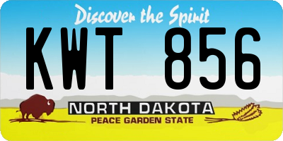 ND license plate KWT856