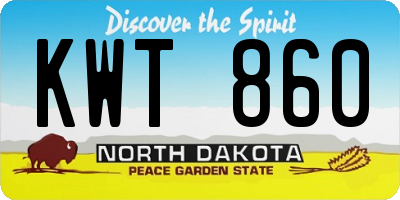 ND license plate KWT860