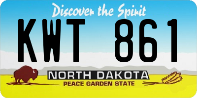 ND license plate KWT861