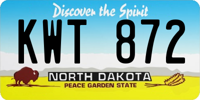 ND license plate KWT872