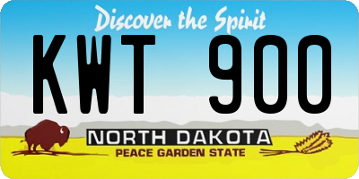 ND license plate KWT900