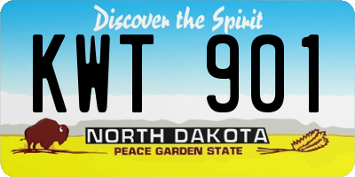 ND license plate KWT901