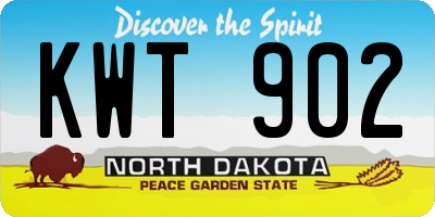 ND license plate KWT902