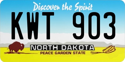 ND license plate KWT903