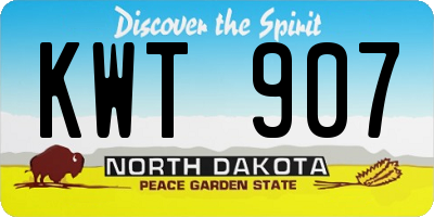 ND license plate KWT907