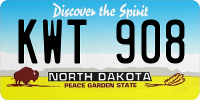 ND license plate KWT908