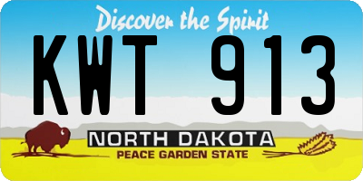ND license plate KWT913