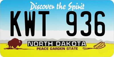 ND license plate KWT936