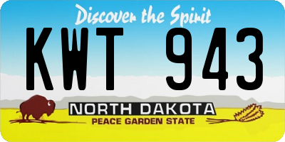 ND license plate KWT943