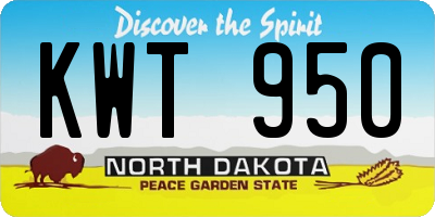 ND license plate KWT950