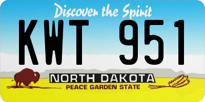 ND license plate KWT951