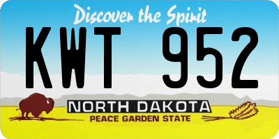 ND license plate KWT952