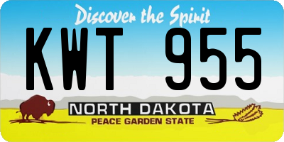 ND license plate KWT955