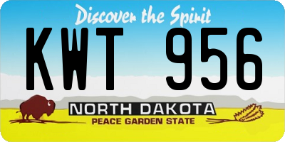 ND license plate KWT956