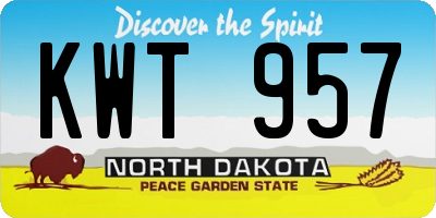 ND license plate KWT957