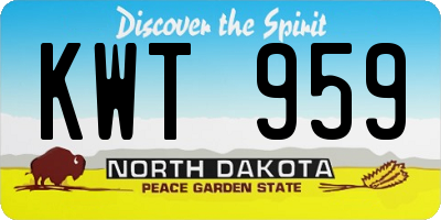 ND license plate KWT959