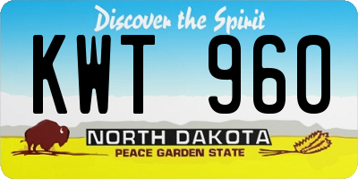 ND license plate KWT960