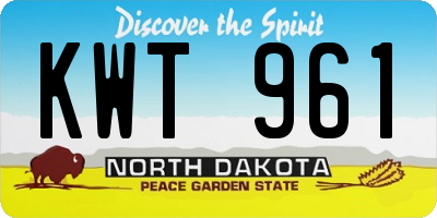 ND license plate KWT961