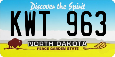 ND license plate KWT963