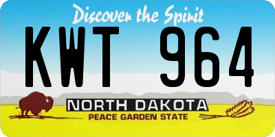 ND license plate KWT964