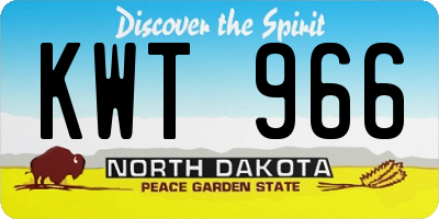 ND license plate KWT966