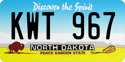 ND license plate KWT967