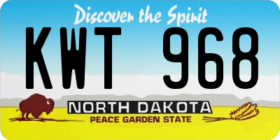 ND license plate KWT968