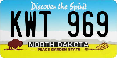 ND license plate KWT969