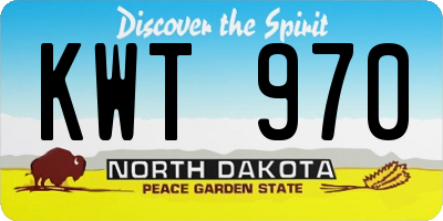 ND license plate KWT970